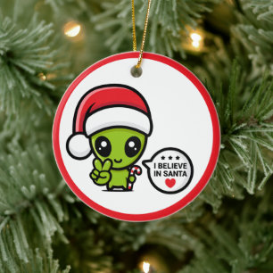 Enfeite de Natal Marciano Extraterrestre Alien