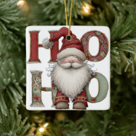 Enfeite de Natal Moderno | Papai Noel HO HO HO