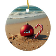 Enfeite de Natal na praia ideia de presente de fér