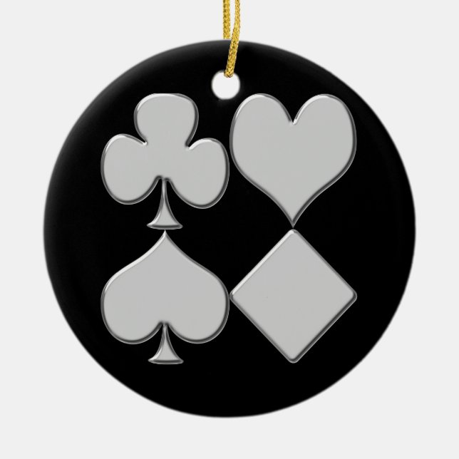 Enfeite de Natal Naipe de Cartas de Poker (Frente)