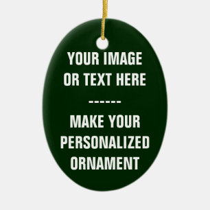 Enfeite de Natal Oval Cerâmico para Foto - Present