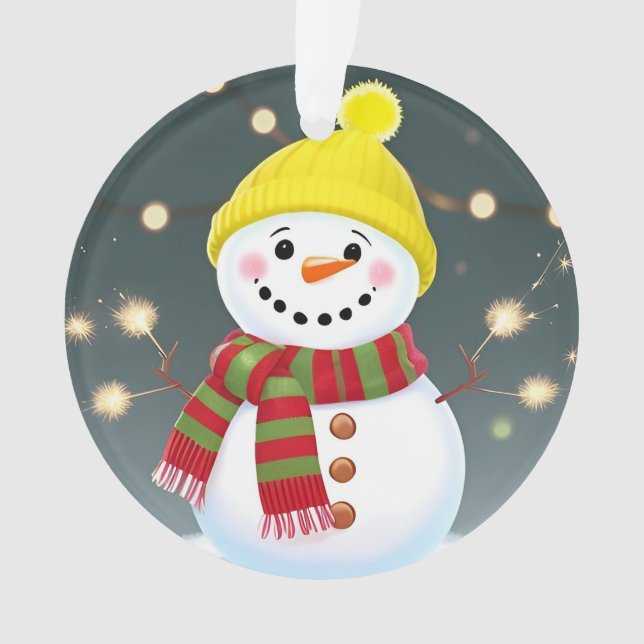 Enfeite de Natal Papai Noel Boneco de Neve Present (Frente)