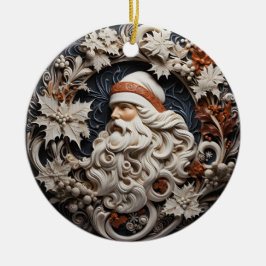 Enfeite de Natal Papai Noel Efeito 3D | Nome Perso