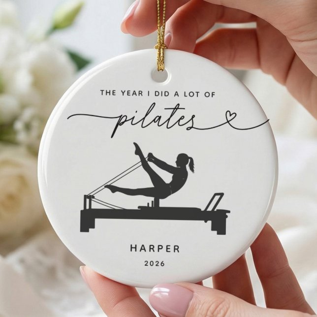 Enfeite de Natal para Amante de Pilates Personaliz (Criador carregado)