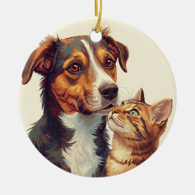 Enfeite de Natal para Amantes de Animais de Estima (Frente)