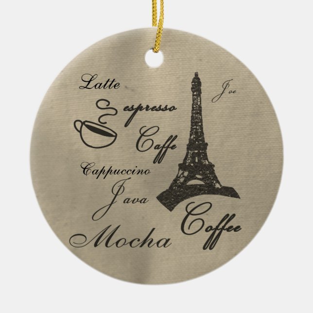 Enfeite de Natal para Amantes de Café (Frente)