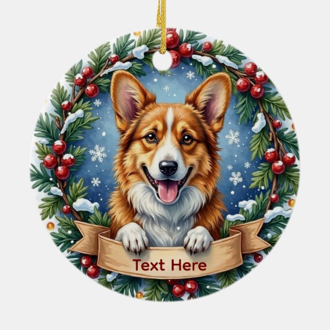 Enfeite de Natal Pembroke Welsh Corgi (Traseira)