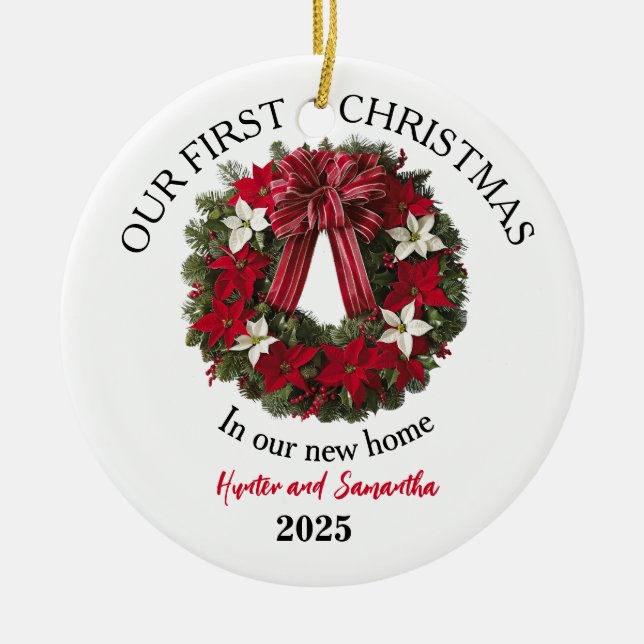 Enfeite de Natal Personalizado 1ª Casa Nova (Frente)