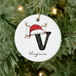 Enfeite de Natal Personalizado com Alfabeto para P