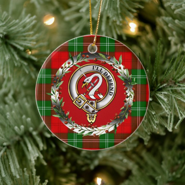 Enfeite de Natal Personalizado com Brasão e Tartan (Árvore)