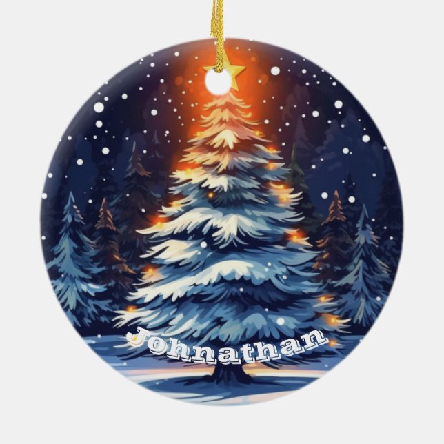 Enfeite de Natal Personalizado com Luz (Traseira)