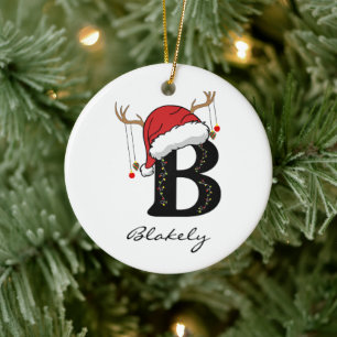 Enfeite de Natal Personalizado com Monograma para