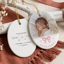 Enfeite de Natal personalizado com nome do bebê e 