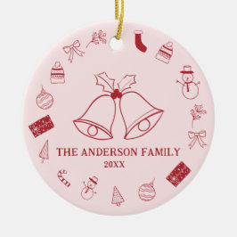 Enfeite de Natal Personalizado de 2 Lados Minimali