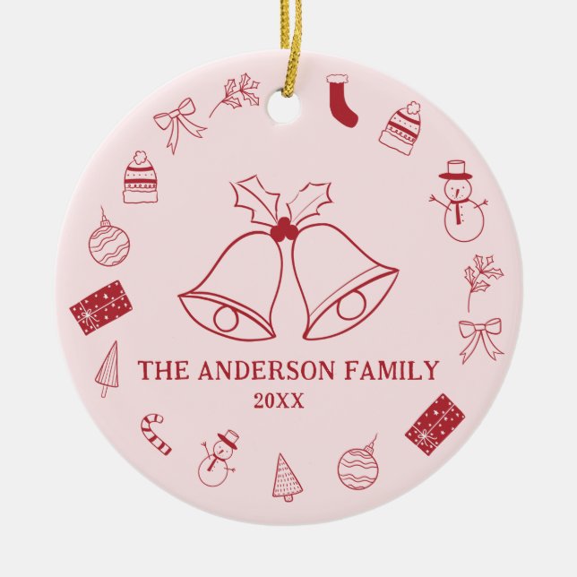 Enfeite de Natal Personalizado de 2 Lados Minimali (Frente)