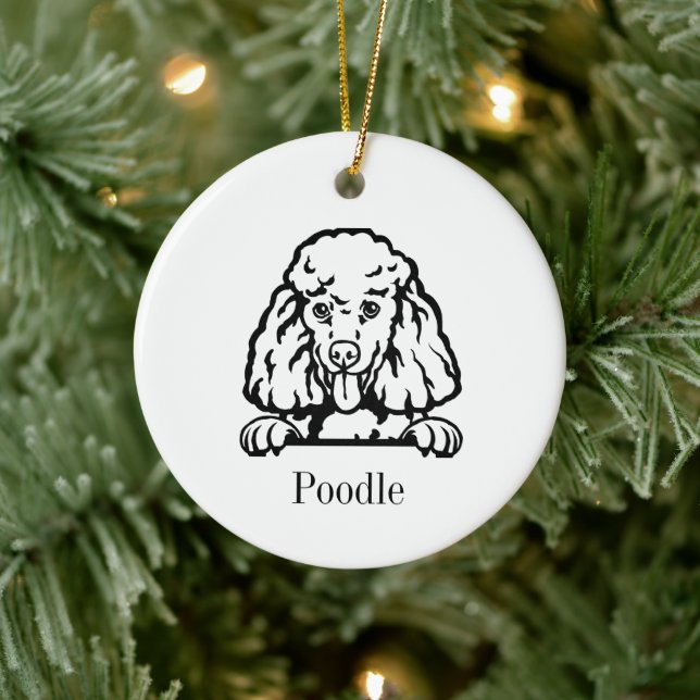 Enfeite de Natal Personalizado de Cachorro Poodle, (Árvore)