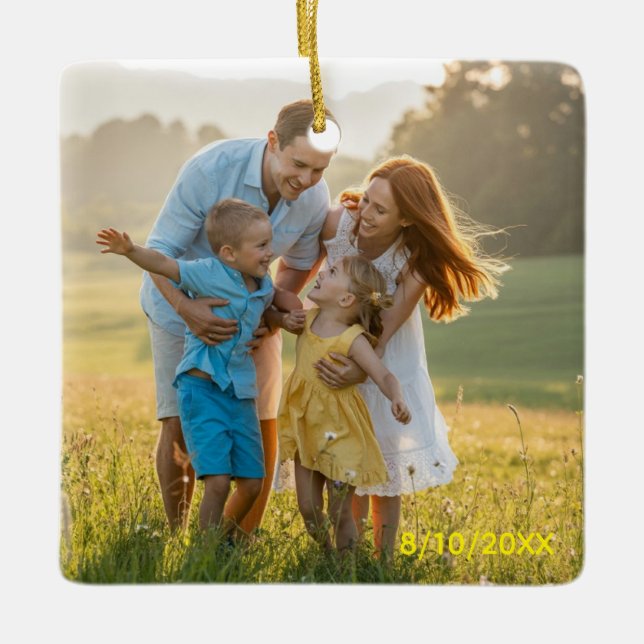 Enfeite de Natal Personalizado de Dupla Face com D (Frente)
