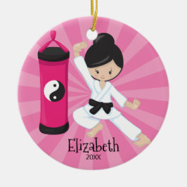 Enfeite de Natal Personalizado de Menina de Karatê
