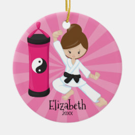 Enfeite de Natal Personalizado de Menina de Karatê