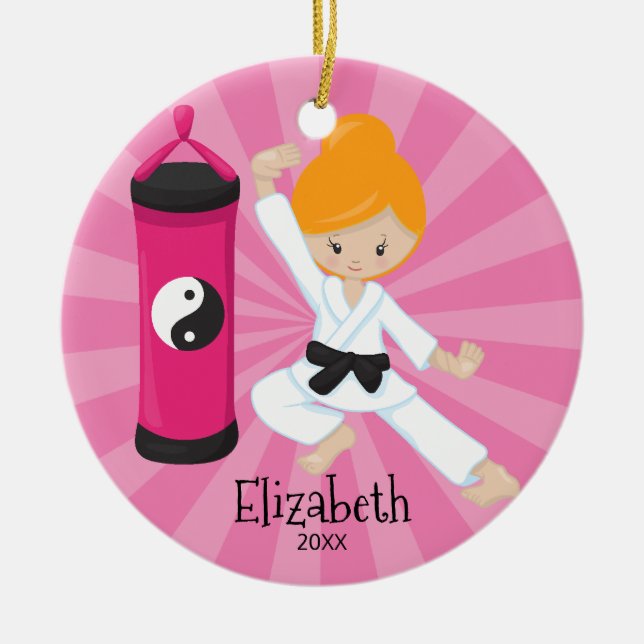Enfeite de Natal Personalizado de Menina Fofo de K (Frente)