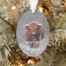 Enfeite de Natal Personalizado de Vaca das Terras 