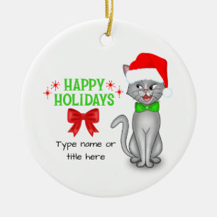 Enfeite de Natal Personalizado do Gato Matemático