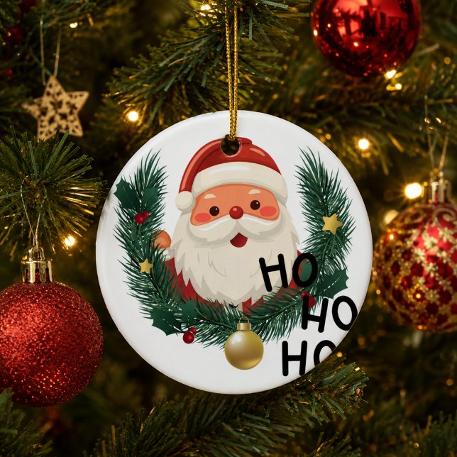 Enfeite de Natal Personalizado do Papai Noel Fofo (Criador carregado)