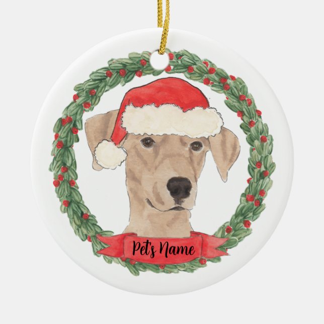 Enfeite de Natal Personalizado do Pinscher Alemão (Frente)