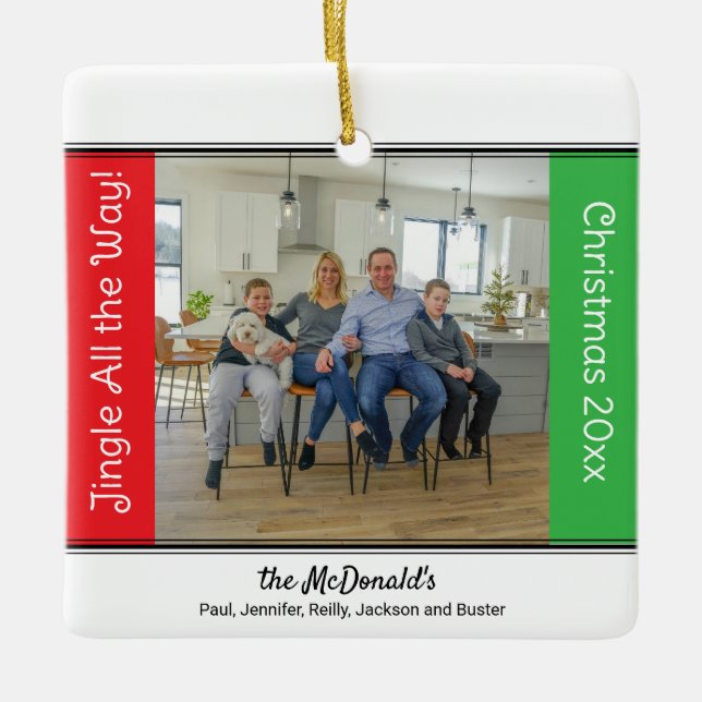 Enfeite de Natal Personalizado Jingle All the Way (Frente)