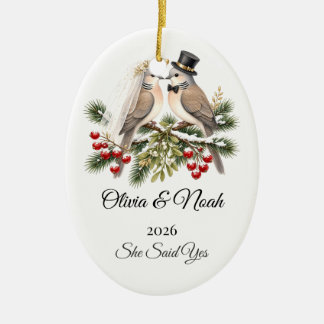 Enfeite de Natal Personalizado Nomes Noivos