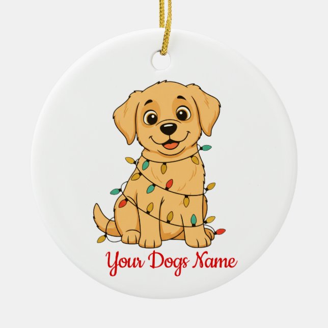 Enfeite de Natal Personalizado para Animais de Est (Frente)