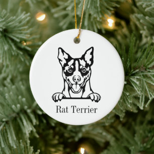 Enfeite de Natal personalizado para cães Rat Terri