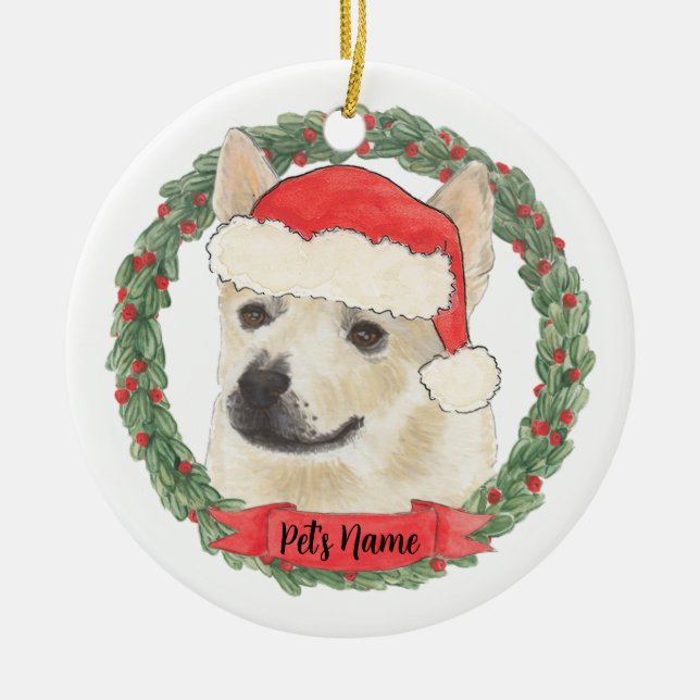 Enfeite de Natal Personalizado para Cão Norwegian  (Frente)