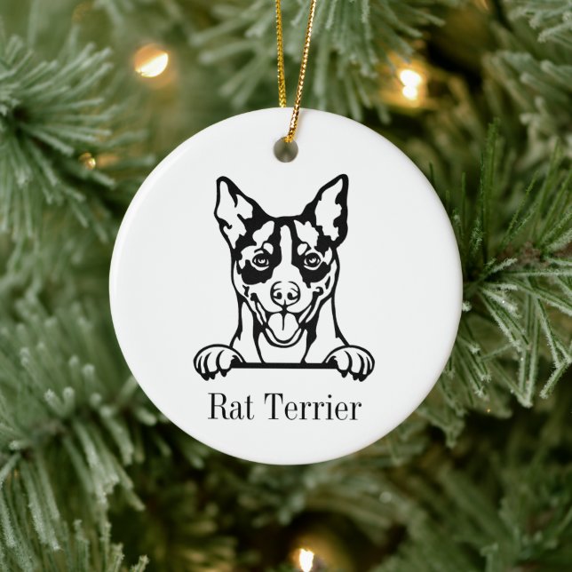 Enfeite de Natal personalizado para cão Rat Terrie (Árvore)