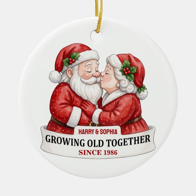 Enfeite de Natal Personalizado para Casal, (Frente)