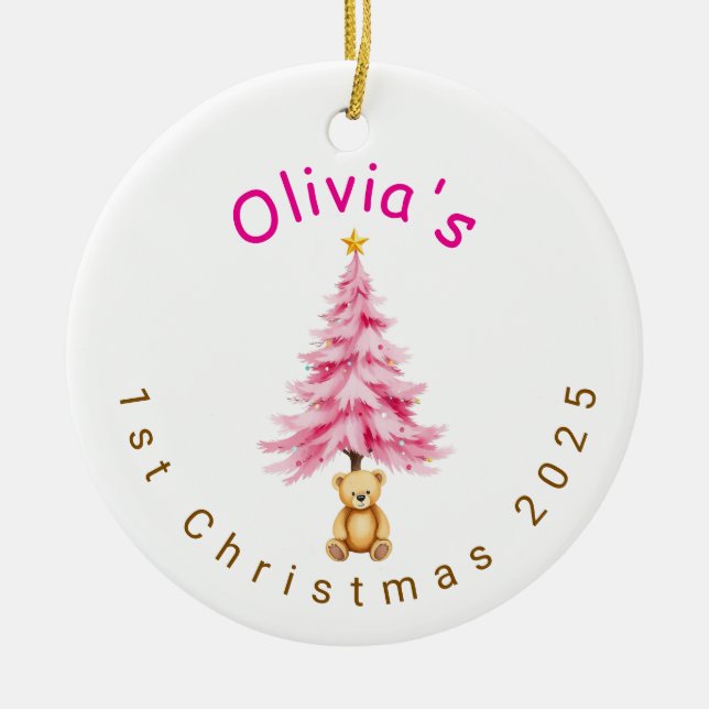 Enfeite de Natal personalizado para o primeiro Nat (Frente)