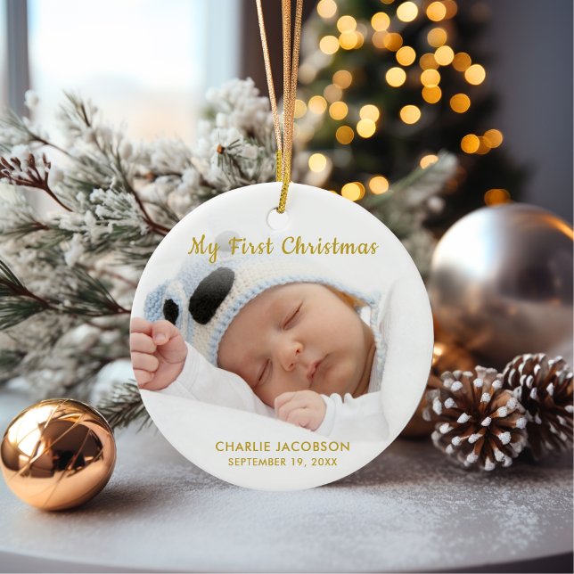 Enfeite de Natal personalizado para o primeiro Nat (Criador carregado)