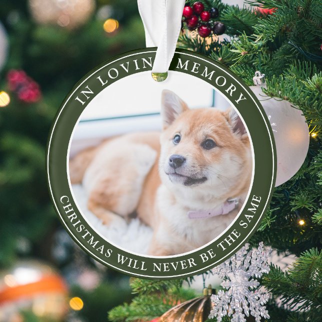 Enfeite de Natal Personalizado Simples de Memorial (Criador carregado)