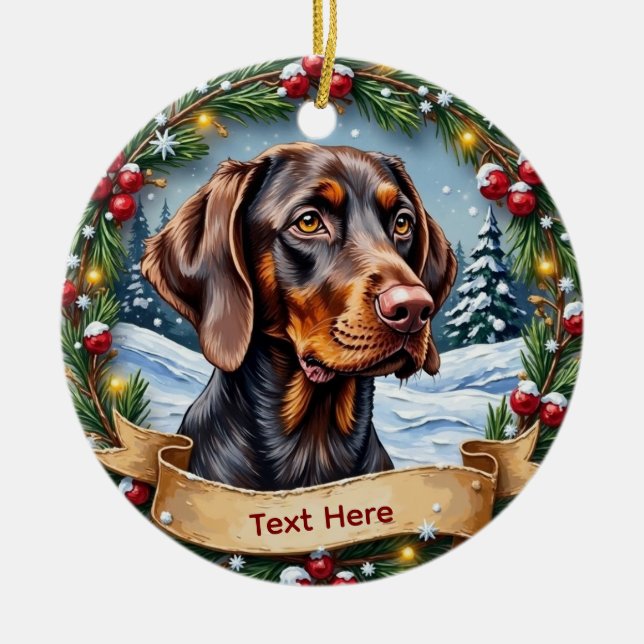 Enfeite de Natal Pointer Alemão de Pelo Curto (Frente)