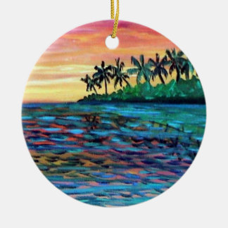Enfeite de Natal Pôr do Sol na Ilha