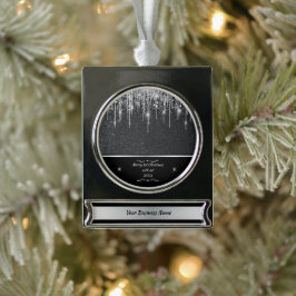 Enfeite De Natal Prateado Com Faixa Modern Black and Silver Professional Business Swag