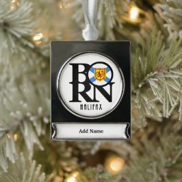 Enfeite De Natal Prateado Com Faixa NASCER Halifax Nova Escócia