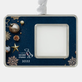 Enfeite De Natal Prateado Com Foto Enfeites de natal personalizável