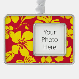 ENFEITE DE NATAL PRATEADO COM FOTO PINK BIKINI (VERMELHO/DOURADO)