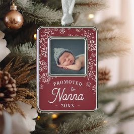 Enfeite De Natal Prateado Com Foto Promovido a Nonna | Baby Photo Avó