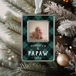 Enfeite De Natal Prateado Com Foto Promovido a Papá | Baby Photo Grandpa