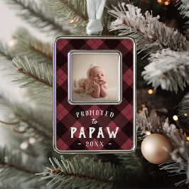 Enfeite De Natal Prateado Com Foto Promovido a Papá | Baby Photo Grandpa