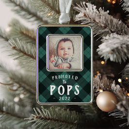 Enfeite De Natal Prateado Com Foto Promovido a Pop | Baby Photo Grandpa