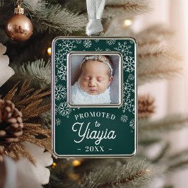 Enfeite De Natal Prateado Com Foto Promovido a Yiayia | Baby Photo Avó