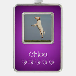 Enfeite De Natal Prateado Com Foto Purple Pet Photo Ornament - New Puppy Gift